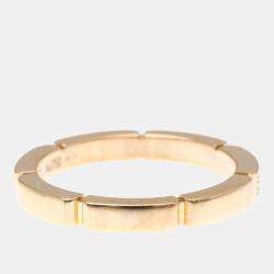 Pre Owned Cartier Maillon Panthere 18K Rose Gold and Diamond Band Ring EU 51