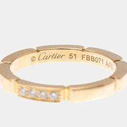 Pre Owned Cartier Maillon Panthere 18K Rose Gold and Diamond Band Ring EU 51