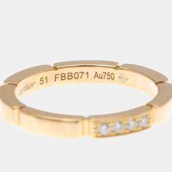 Pre Owned Cartier Maillon Panthere 18K Rose Gold and Diamond Band Ring EU 51