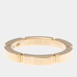 Pre Owned Cartier Maillon Panthere 18K Rose Gold and Diamond Band Ring EU 48