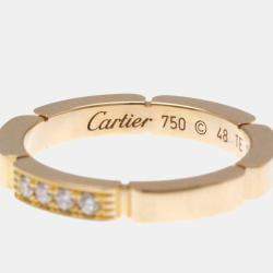 Pre Owned Cartier Maillon Panthere 18K Rose Gold and Diamond Band Ring EU 48