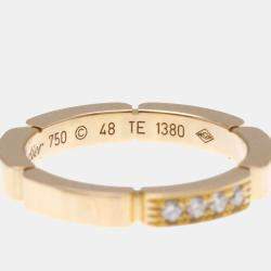 Pre Owned Cartier Maillon Panthere 18K Rose Gold and Diamond Band Ring EU 48