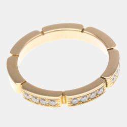 Pre Owned Cartier Maillon Panthere 18K Rose Gold and Diamond Band Ring EU 50
