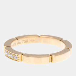 Pre Owned Cartier Maillon Panthere 18K Rose Gold and Diamond Band Ring EU 50
