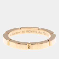 Pre Owned Cartier Maillon Panthere 18K Rose Gold and Diamond Band Ring EU 50