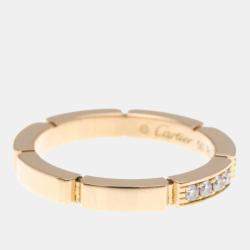 Pre Owned Cartier Maillon Panthere 18K Rose Gold and Diamond Band Ring EU 50