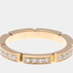 Pre Owned Cartier Maillon Panthere 18K Rose Gold and Diamond Band Ring EU 50