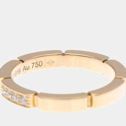 Pre Owned Cartier Maillon Panthere 18K Rose Gold and Diamond Band Ring EU 50