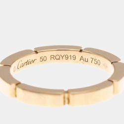 Pre Owned Cartier Maillon Panthere 18K Rose Gold and Diamond Band Ring EU 50