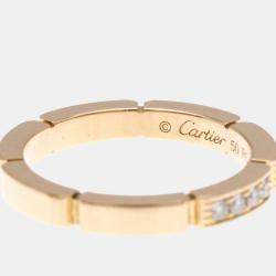Pre Owned Cartier Maillon Panthere 18K Rose Gold and Diamond Band Ring EU 50