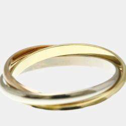 Pre Owned Cartier Trinity 18K Yellow, Rose, White Gold Band Ring EU 52