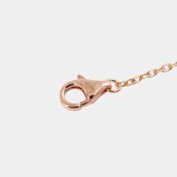 Pre Owned Cartier Love Circle Diamonds 18K Pink Gold Ceramic Necklace