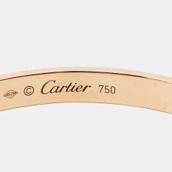 Pre Owned Cartier Love 18k Rose Gold Open Cuff Bracelet 18