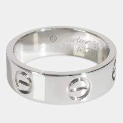 Pre Owned Cartier Love 18K White Gold Band Ring EU 50