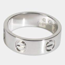 Pre Owned Cartier Love 18K White Gold Band Ring EU 50