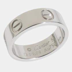 Pre Owned Cartier Love 18K White Gold Band Ring EU 50