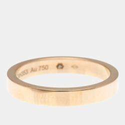 Pre Owned Cartier Engraved Diamond 18K Pink Gold Band Ring EU 51