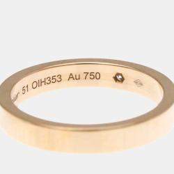 Pre Owned Cartier Engraved Diamond 18K Pink Gold Band Ring EU 51