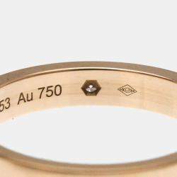 Pre Owned Cartier Engraved Diamond 18K Pink Gold Band Ring EU 51