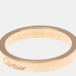 Pre Owned Cartier Engraved Diamond 18K Pink Gold Band Ring EU 51