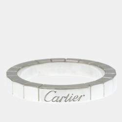 Pre Owned Cartier Lanieres 18K White Gold Band Ring EU 51
