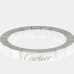 Pre Owned Cartier Lanieres 18K White Gold Band Ring EU 51