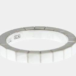 Pre Owned Cartier Lanieres 18K White Gold Band Ring EU 51