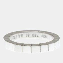 Pre Owned Cartier Lanieres 18K White Gold Band Ring EU 51