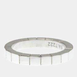 Pre Owned Cartier Lanieres 18K White Gold Band Ring EU 51