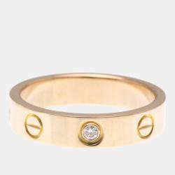 Pre Owned Cartier Love 18K Rose Gold, Diamond Ring  EU 49