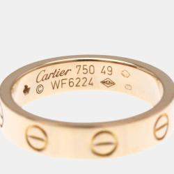 Pre Owned Cartier Love 18K Rose Gold, Diamond Ring  EU 49