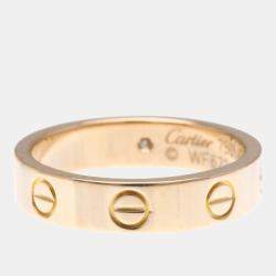 Pre Owned Cartier Love 18K Rose Gold, Diamond Ring  EU 49