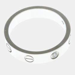 Pre Owned Cartier Love 18K White Gold, Diamond Ring EU 52