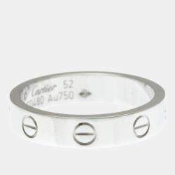 Pre Owned Cartier Love 18K White Gold, Diamond Ring EU 52