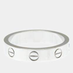 Pre Owned Cartier Love 18K White Gold, Diamond Ring EU 52
