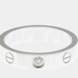 Pre Owned Cartier Love 18K White Gold, Diamond Ring EU 52