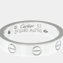 Pre Owned Cartier Love 18K White Gold, Diamond Ring EU 52