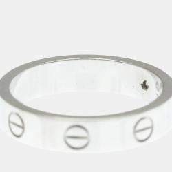 Pre Owned Cartier Love 18K White Gold, Diamond Ring EU 52