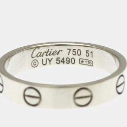 Pre Owned Cartier Love 18K White Gold Ring EU 51