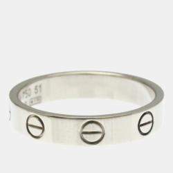 Pre Owned Cartier Love 18K White Gold Ring EU 51