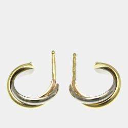 Pre Owned Cartier Trinity18K  Yellow, Rose, White Gold Earrings