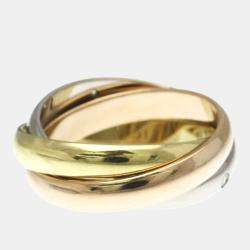 Pre Owned Cartier Trinity 18K Yellow Gold, Rose Gold, White Gold Diamond Ring EU 54