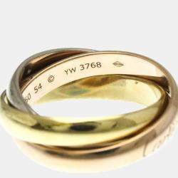 Pre Owned Cartier Trinity 18K Yellow Gold, Rose Gold, White Gold Diamond Ring EU 54