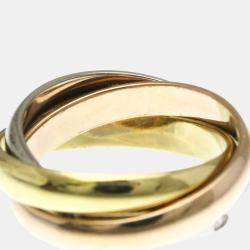 Pre Owned Cartier Trinity 18K Yellow Gold, Rose Gold, White Gold Diamond Ring EU 54