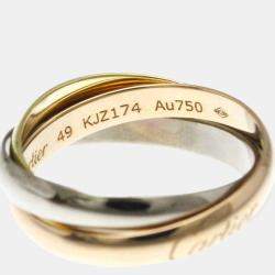Pre Owned Cartier Trinity 18K Yellow, Rose, White Gold Ring EU 49
