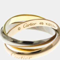 Pre Owned Cartier Trinity 18K Yellow, Rose, White Gold Ring EU 49