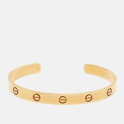 Pre Owned Cartier Love 18k Yellow Gold Open Cuff Bracelet 18
