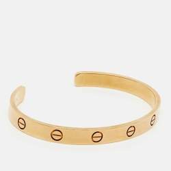 Pre Owned Cartier Love 18k Yellow Gold Open Cuff Bracelet 18