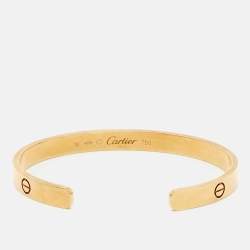 Pre Owned Cartier Love 18k Yellow Gold Open Cuff Bracelet 18