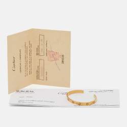 Pre Owned Cartier Love 18k Yellow Gold Open Cuff Bracelet 18